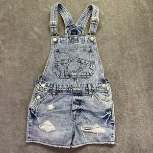 GAP‎ Kids Light Wash Denim Overalls Distressed Shortalls Size M V/30656320